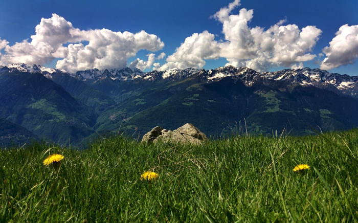 A glimpse from the Costiera dei Cech towards the Orobie