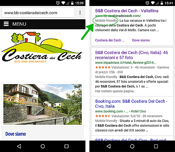 Barra Menu e Ricerca Google