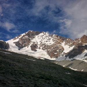 Il Monte Disgrazia durante l'escursione al Rifugio Ponti Valle di Preda Rossa