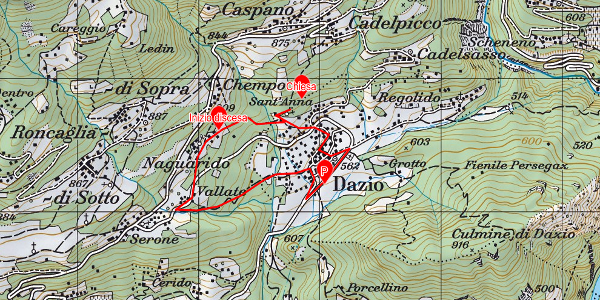 Mappa Sentiero Anna escursione sulla Costiera dei Cech